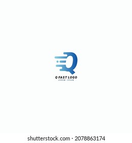 Letra inicial Q Modelo de diseño de logotipo de velocidad rápida