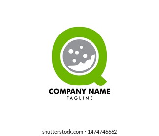 Initial Letter Q Golf Icon Logo Design Element