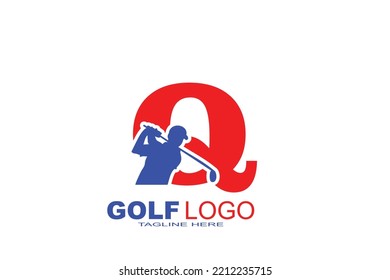initial letter Q golf  logo