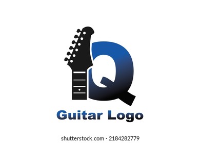 initial Letter Q guitar  logo