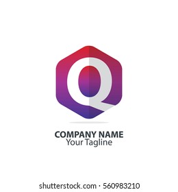 Initial Letter Q Hexagon Logo 