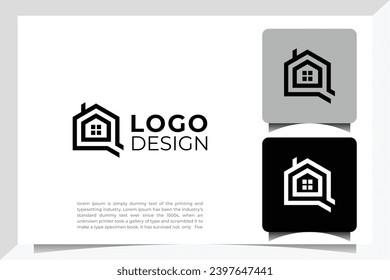 Letra inicial Diseño del logotipo de la casa Q. Ilustración vectorial de la forma del hogar para la empresa
