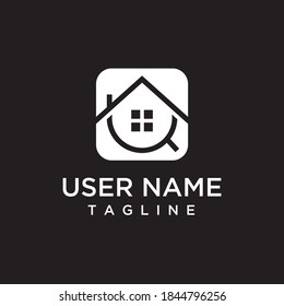  initial letter Q house silhouette logo design