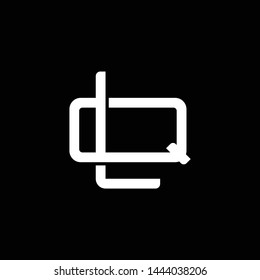 Initial letter Q and L, QL, LQ, overlapping interlock monogram logo, white color on black background