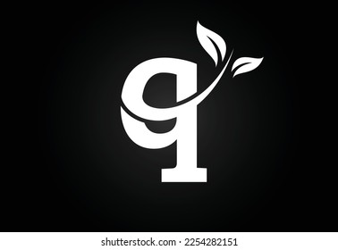 Initial letter Q and leaf logo. Eco-friendly logo concept. Modern vector logo for ecological business and company identity