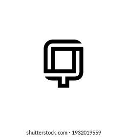 initial letter q line stroke logo modern