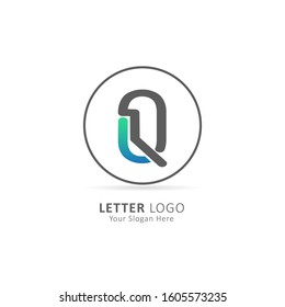 Initial Letter Q Logo with Circle Element. Design Vector Illustration Template