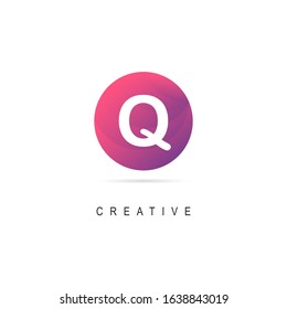 Initial Letter Q Logo With Circle, Creative Design Vector Circle Logo Template