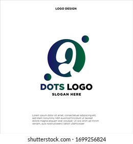 Initial Letter Q Logo mit Circle und Dot Element. Logo-Konzept für Design-Vektorillustration