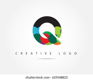 Initial Letter Q logo with Circle Colorful