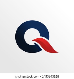 Initial Letter Q Logo Design with Red Weave