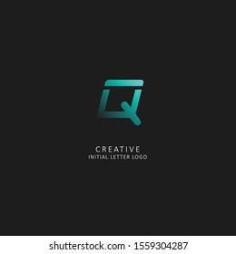 Initial letter q logo with design vector dark concept