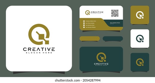 initial letter Q logo design vector and business card
