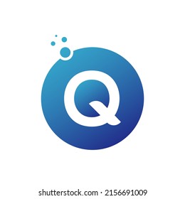 Initial Letter Q Logo Design with Circle and Dot. Q Logo Design Vector Template.