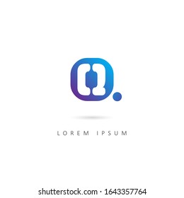 Initial Letter Q Logo with Dot. Design Vector Illustration Template