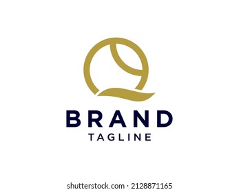 Logo de la carta inicial Q. Estilo dorado lineal redondeado aislado en fondo blanco. Usable para Logos de Negocios y Tecnología. Elemento de plantilla de diseño de logotipo de vectores planos.