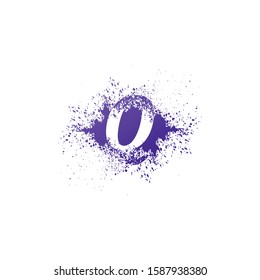 Initial  Letter Q Logo Icon Abstract  Ink Splatter. Purple  splash  with hidden letter logo icon vector design concept