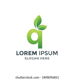 logotipo de la letra inicial Q. logotipo de naturaleza. adecuado para su empresa