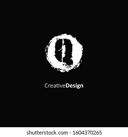 Initial letter Q logo with splash element. Vector logo design template