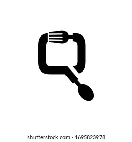 initial letter q logo spoon and fork