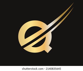 Initial Letter Q Logo Vorlage Modernes und einfaches Design. Q-Logo für Unternehmens- und Unternehmensidentität, moderne, flache und minimalistische Kennzeichnung