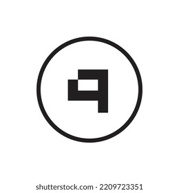 Plantilla de logotipo de letra inicial q, aislado en fondo blanco