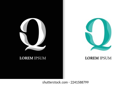 Initial letter Q logo template. suitable for business, brand identity, internet, online shop, label or packaging.
