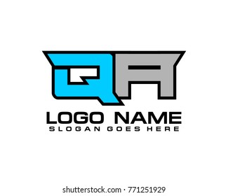 Initial letter Q & A logo template vector