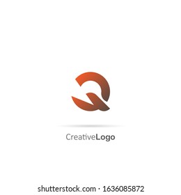 Initial Letter Q Logo truncated Design Vector Template