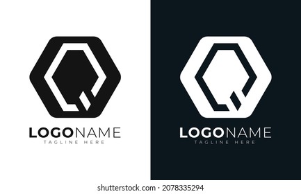 Initial letter q logo vector design template. With Hexagonal shape. Polygonal style.