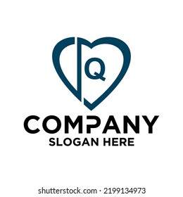 Initial letter I Q logo vector design template