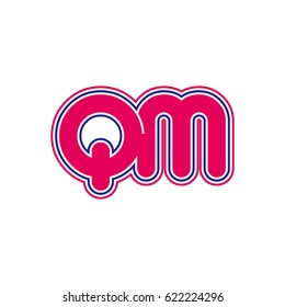 initial letter q and m. qm monogram outline logo