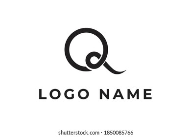 letra inicial q logotipo minimalista para identidad corporativa, elemento vector de diseño