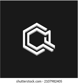Letra inicial Q, monograma Q, inspiración de diseño de logotipo hexagonal  