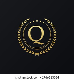 initial letter Q moonlight icon design logo template