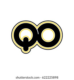 initial letter q and o. qo monogram outline logo