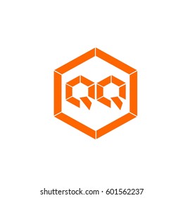 initial letter q orange color logo vector
