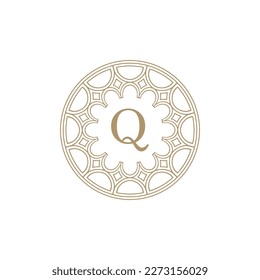 Anfangsbuchstabe Q-Logo für Ziermarken