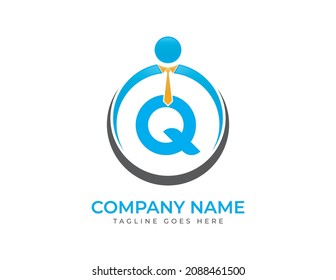 initial letter Q People, Human Logo. Businessman Logo Vector illustrations. Vector Logo design for business and consulting company.