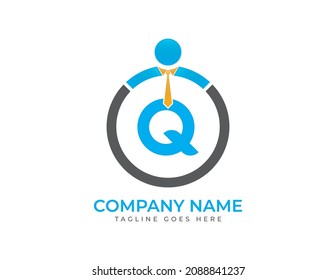 initial letter Q People, Human Logo. Businessman Logo Vector illustrations. Vector Logo design for business and consulting company.
