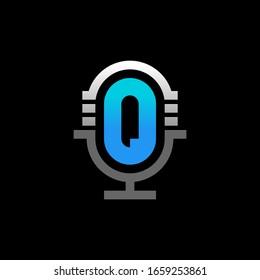 Initial Letter Q Podcast Logo Design