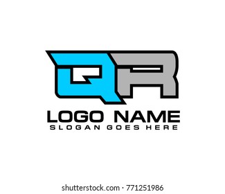 Initial letter Q & R logo template vector