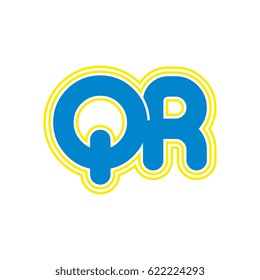 initial letter q and r. qr monogram outline logo