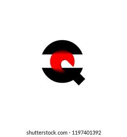 initial letter Q with red circle