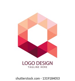 Initial Letter Q Red Hexagon Logo Design