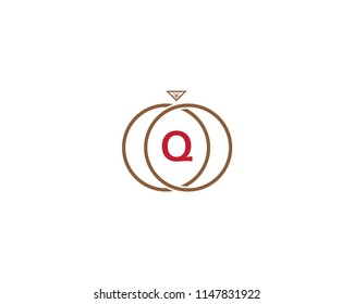 Initial Letter Q Ring Diamond Icon Vector Logo Template Illustration Design