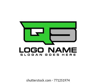Initial letter Q & S logo template vector