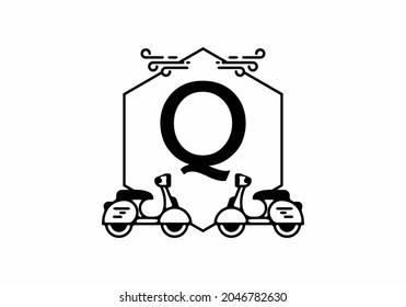 Initial letter Q in scooter frame design