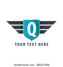 Initial Letter Q Shield Icon Design Logo Template