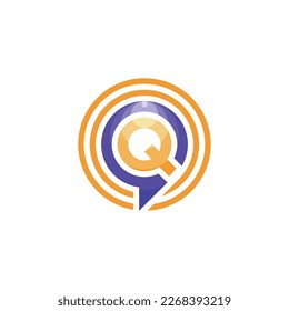 Initial letter Q speech bubble chat logo